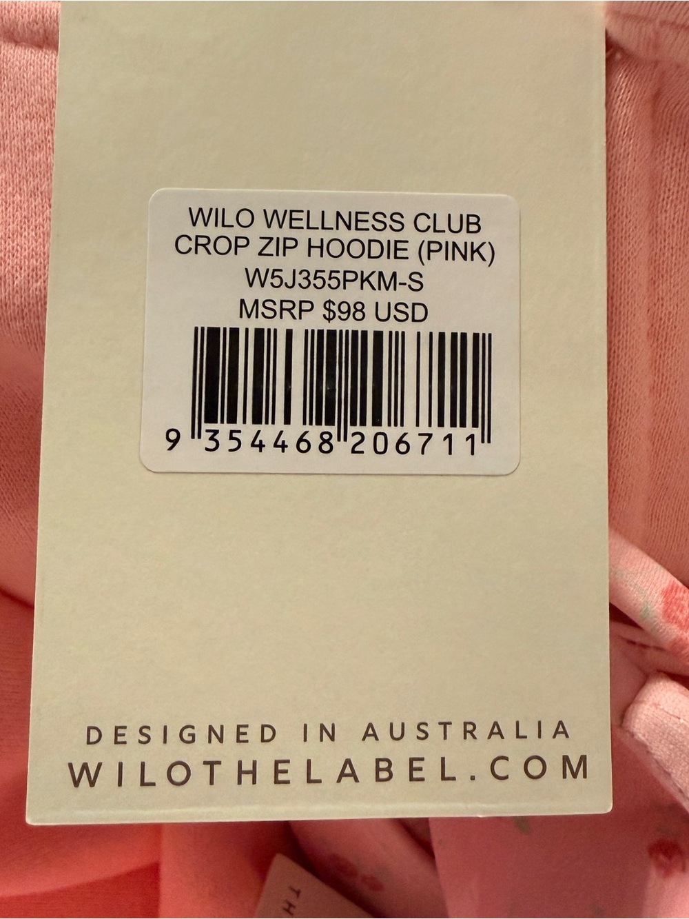 WILO The Label Pink Floral 3 Piece Set Hoodie Bra Scrunch Shorts S NWT $204 - Picture 11 of 11